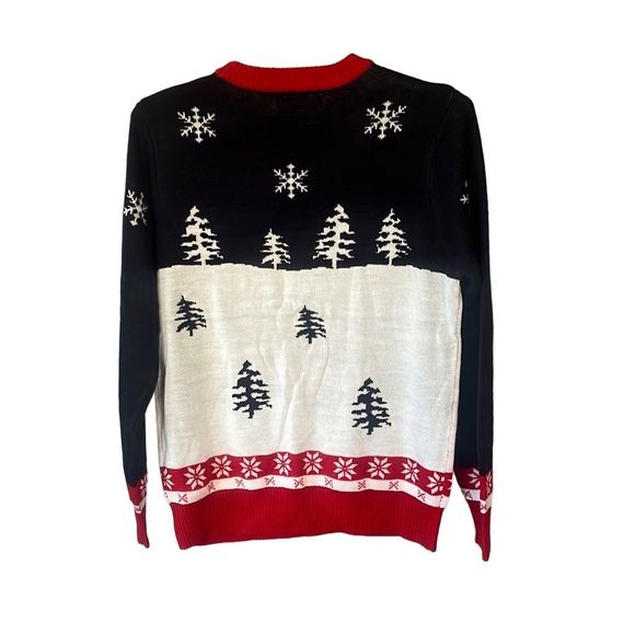 NWT Tipsy Elves Men’s Yellow Snow Ugly Christmas Sweater Santa Peeing XL - Picture 3 of 9